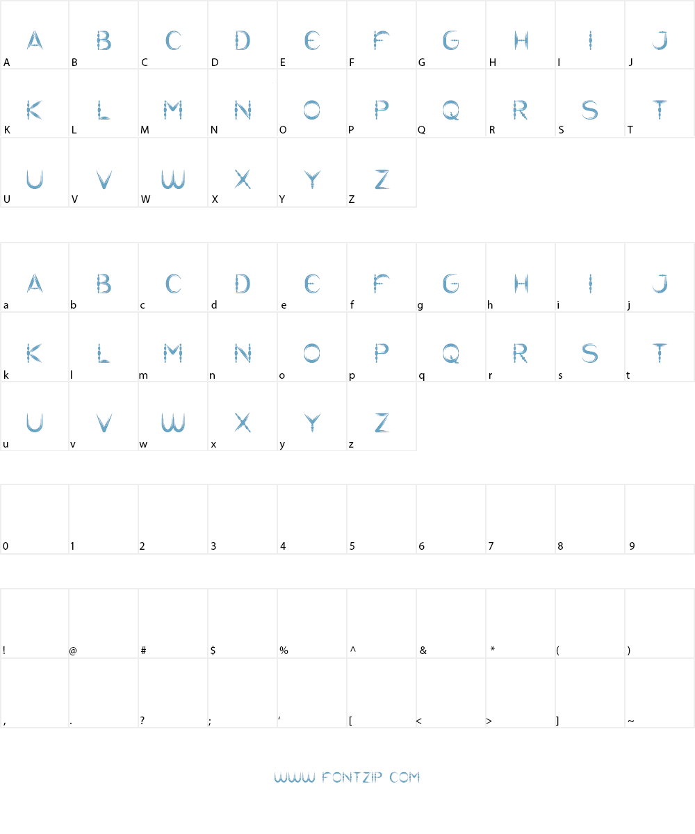 the ticket Font Character